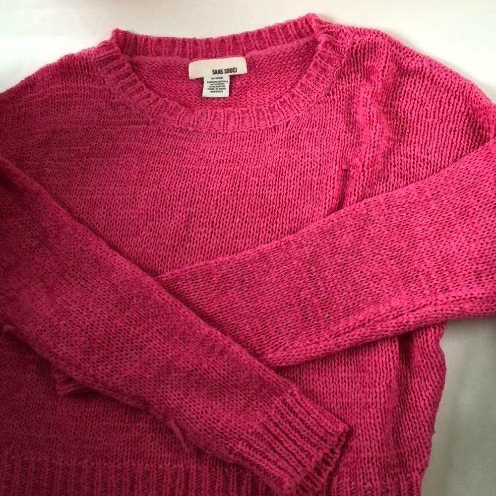 pink cropped sweater